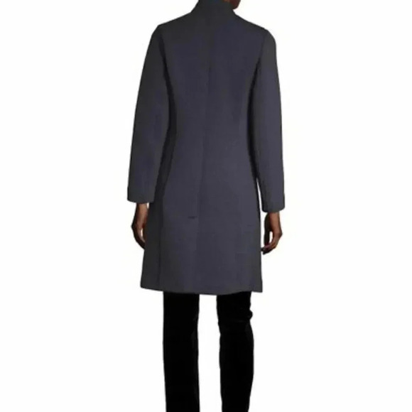 Nanette Lepore Gray Scuba Notched Collar Overcoat - Picture 2 of 9